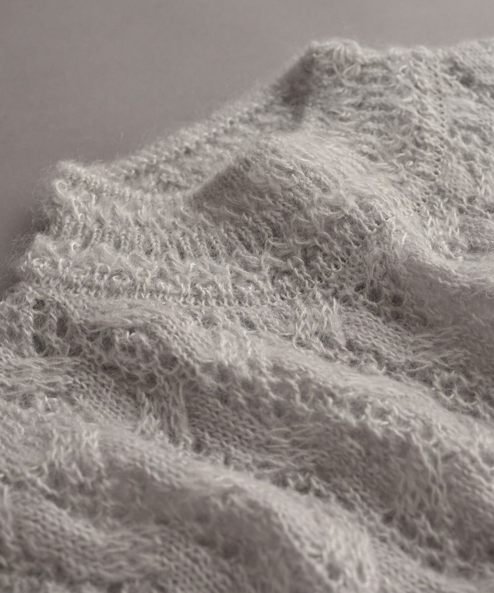 muuc 〈高品質シルク＆アンゴラモヘア〉模様編み ボトルネックベスト 