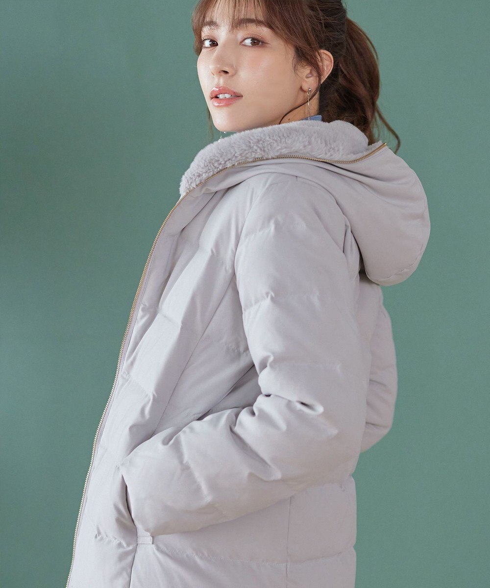 Tiaclasse フード裏エコファーダウンコート 