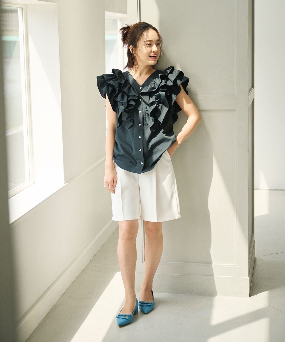 #Newans ラッフルフリルブラウス 