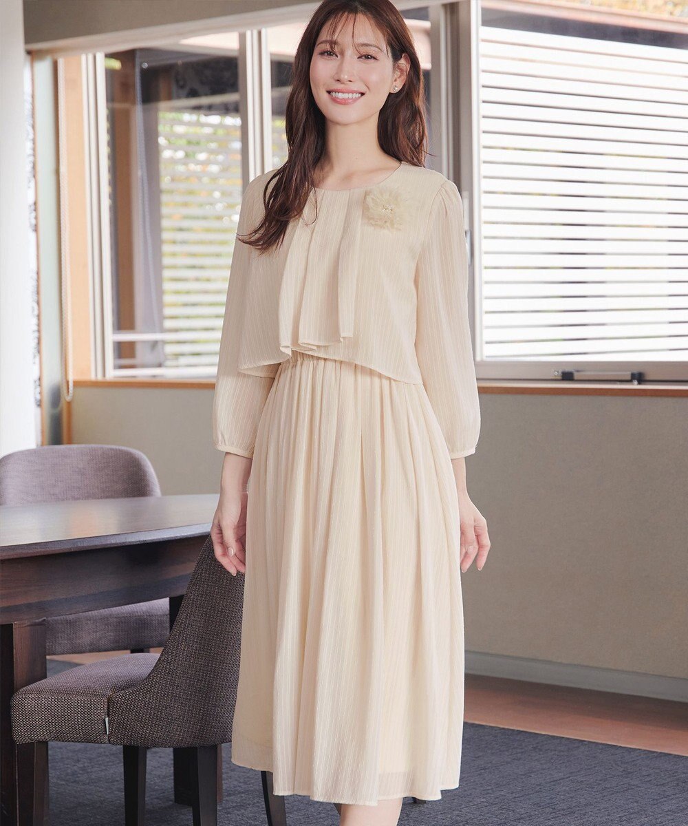 Tiaclasse 【新色追加】シフォンドレープワンピース 