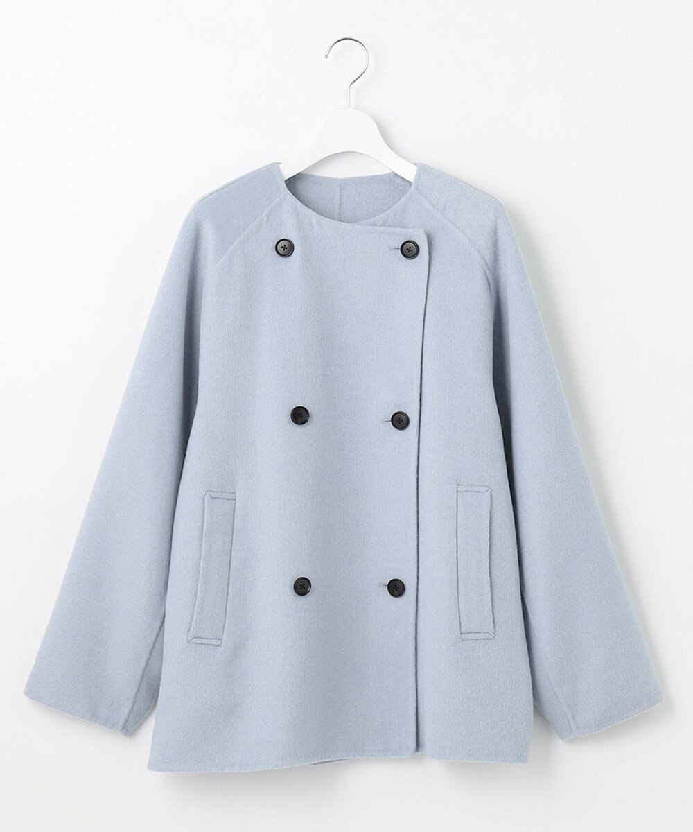 UNFILO 【撥水】ウール混リバー ショートコート 