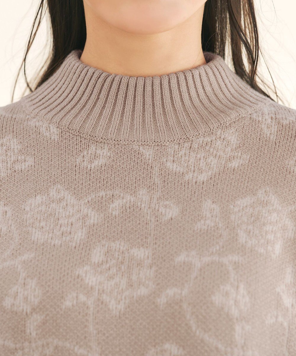 Tiaclasse L 【洗える】フラワージャガードニットトップス 