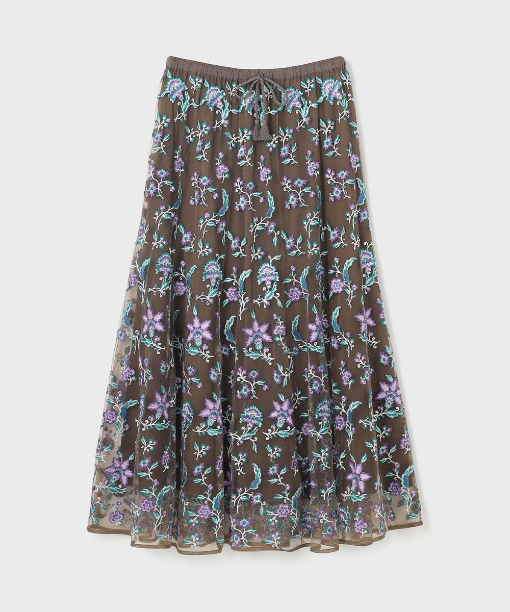 GRACE CONTINENTAL サラサ刺繍チュールスカート 