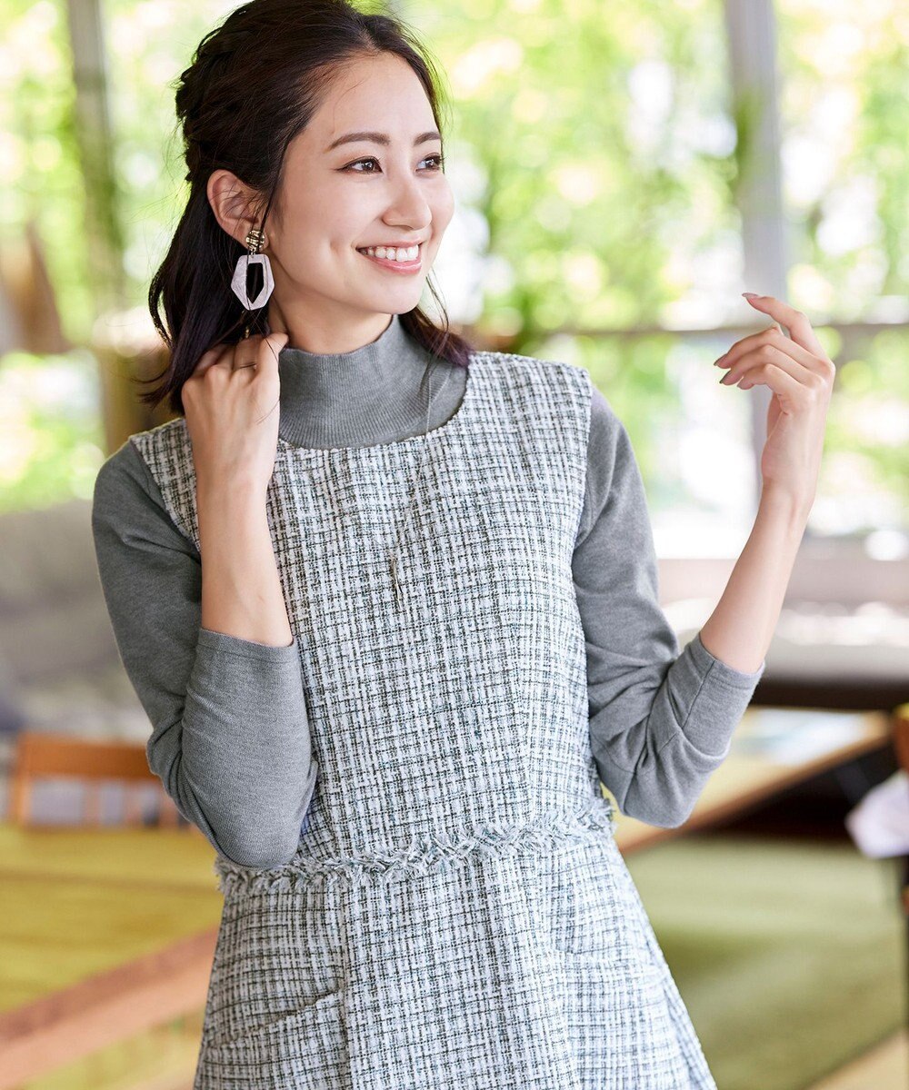 Tiaclasse 【洗える】大人華やかなツイードワンピース 