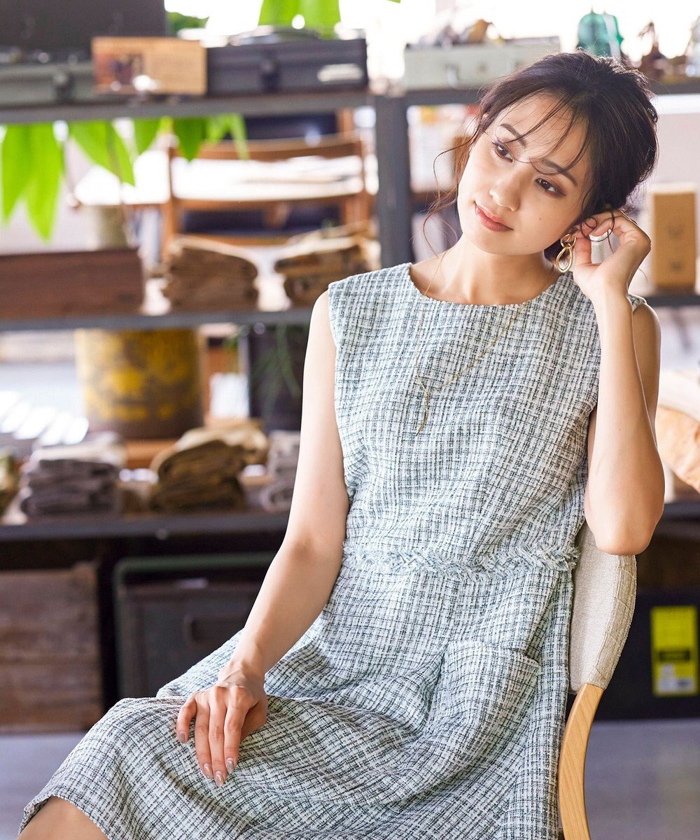 Tiaclasse 【洗える】大人華やかなツイードワンピース 