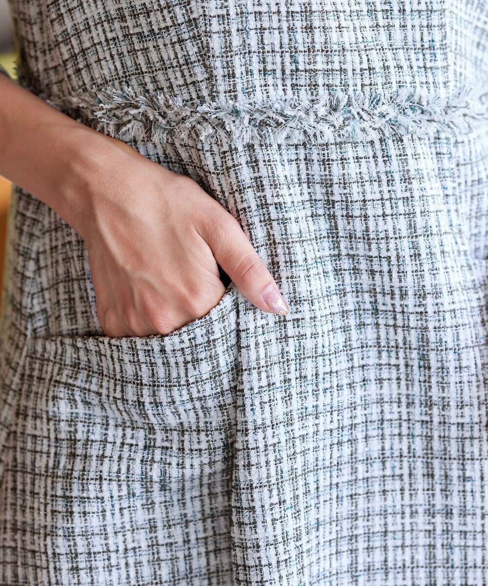 Tiaclasse 【洗える】大人華やかなツイードワンピース 