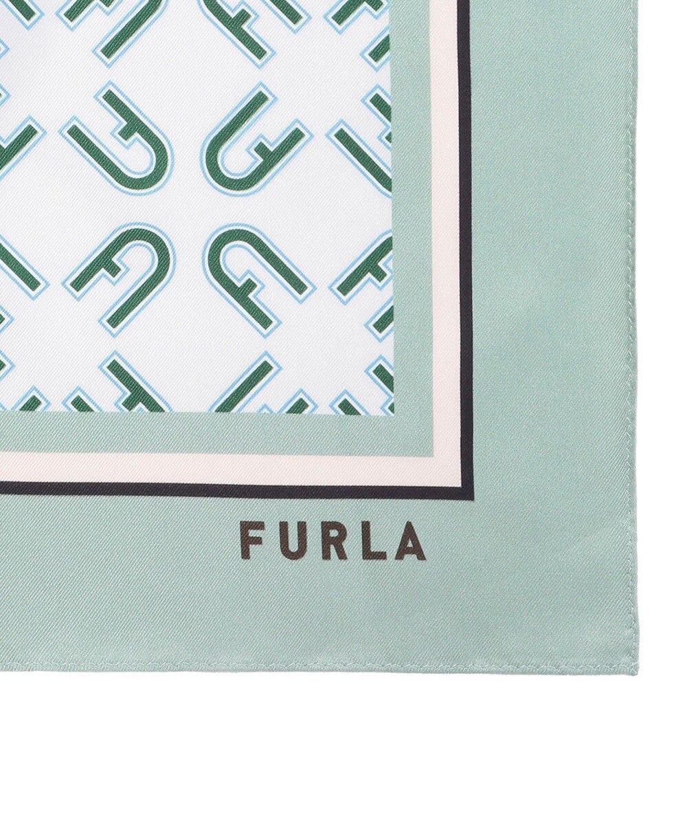 MOONBAT FURLA シルク100% モノグラム柄 スクエアスカーフ 
