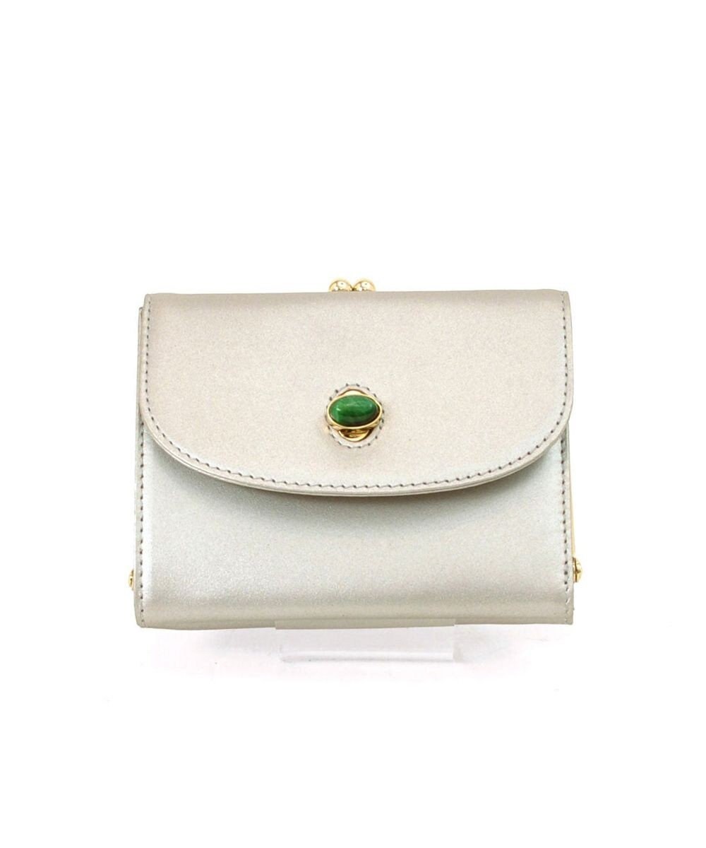 UNBILLION ペルケ perche ジェムストーンヒネリかぶせ二つ折り財布 