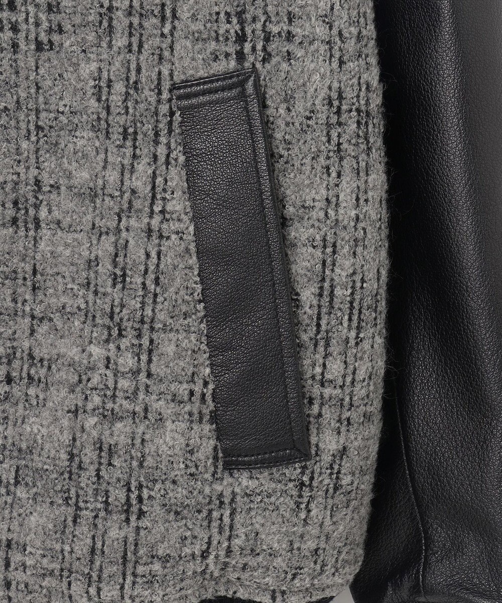 JOSEPH HOMME レザーブロックブークレ　ブルゾン 