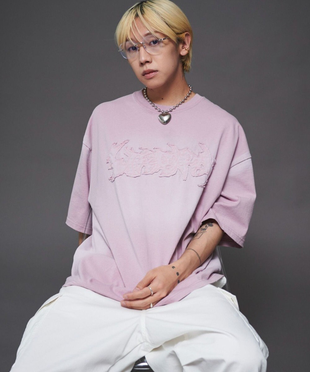 WEGO 【ユニセックス着用ITEM】ダメージアップリケグラフィックT（SS） 