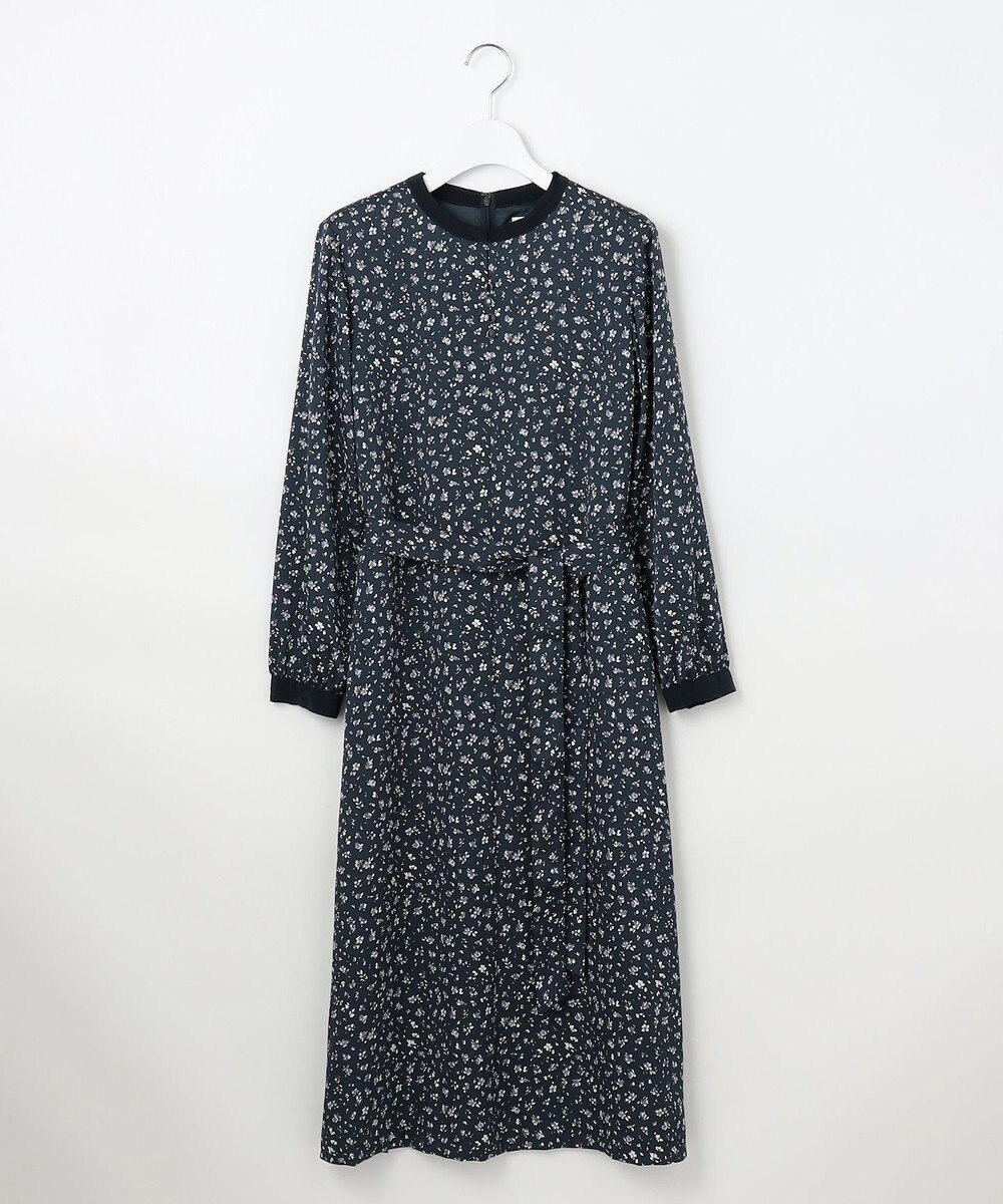 J.PRESS LADIES L 【洗える】スパンウェーブフラワープリント ワンピース 