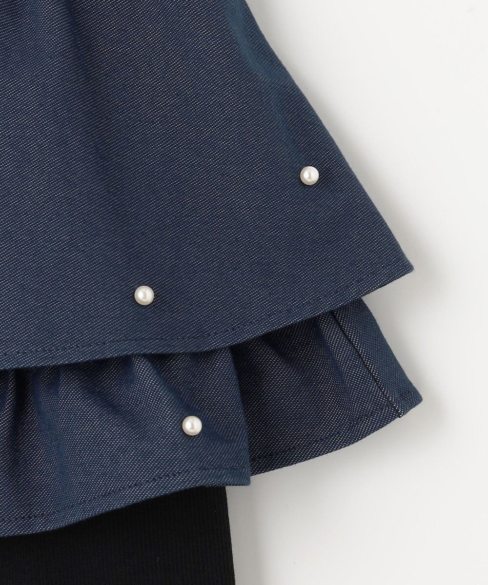 ANY KIDS パール×デニムニットスカッツ 