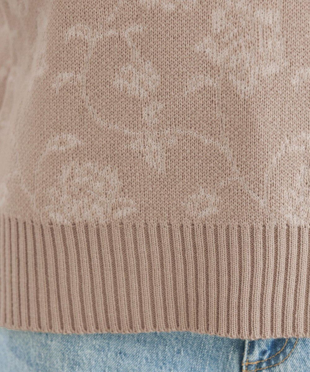 Tiaclasse L 【洗える】フラワージャガードニットトップス 