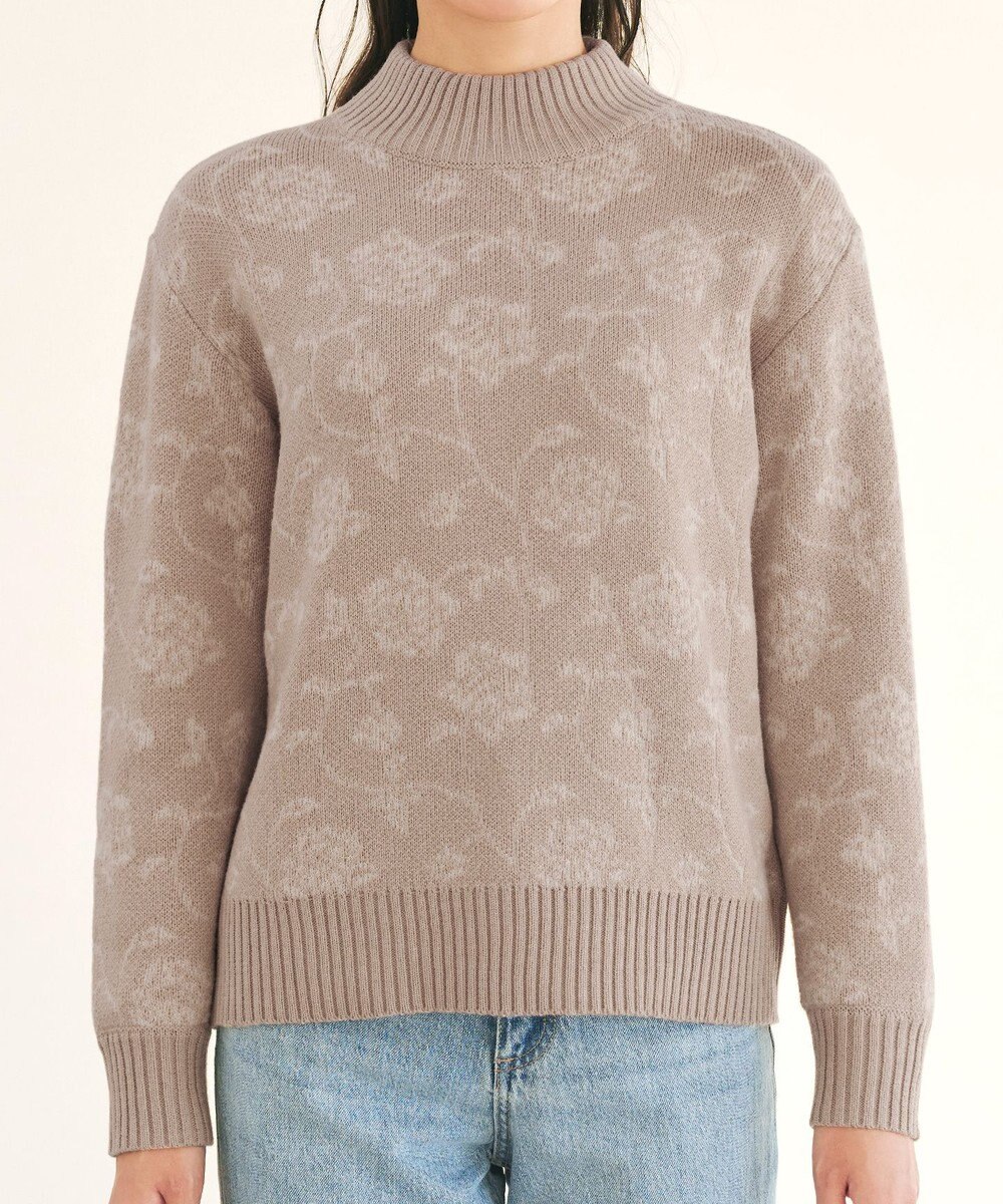 Tiaclasse L 【洗える】フラワージャガードニットトップス 