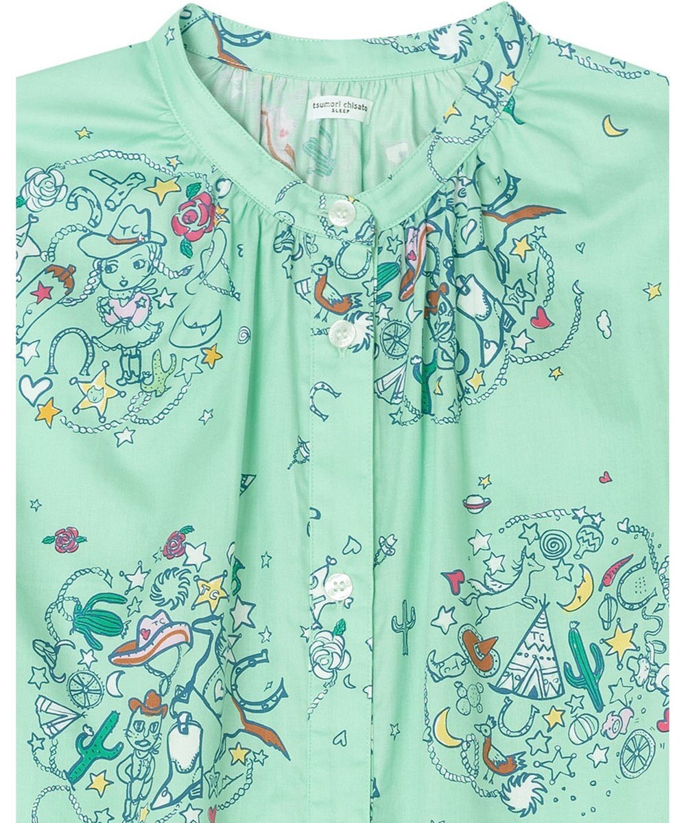 tsumori chisato SLEEP ルームウエア　ワンピース　長袖　綿100%　綿サテン素材　/ワコール　UNX545 