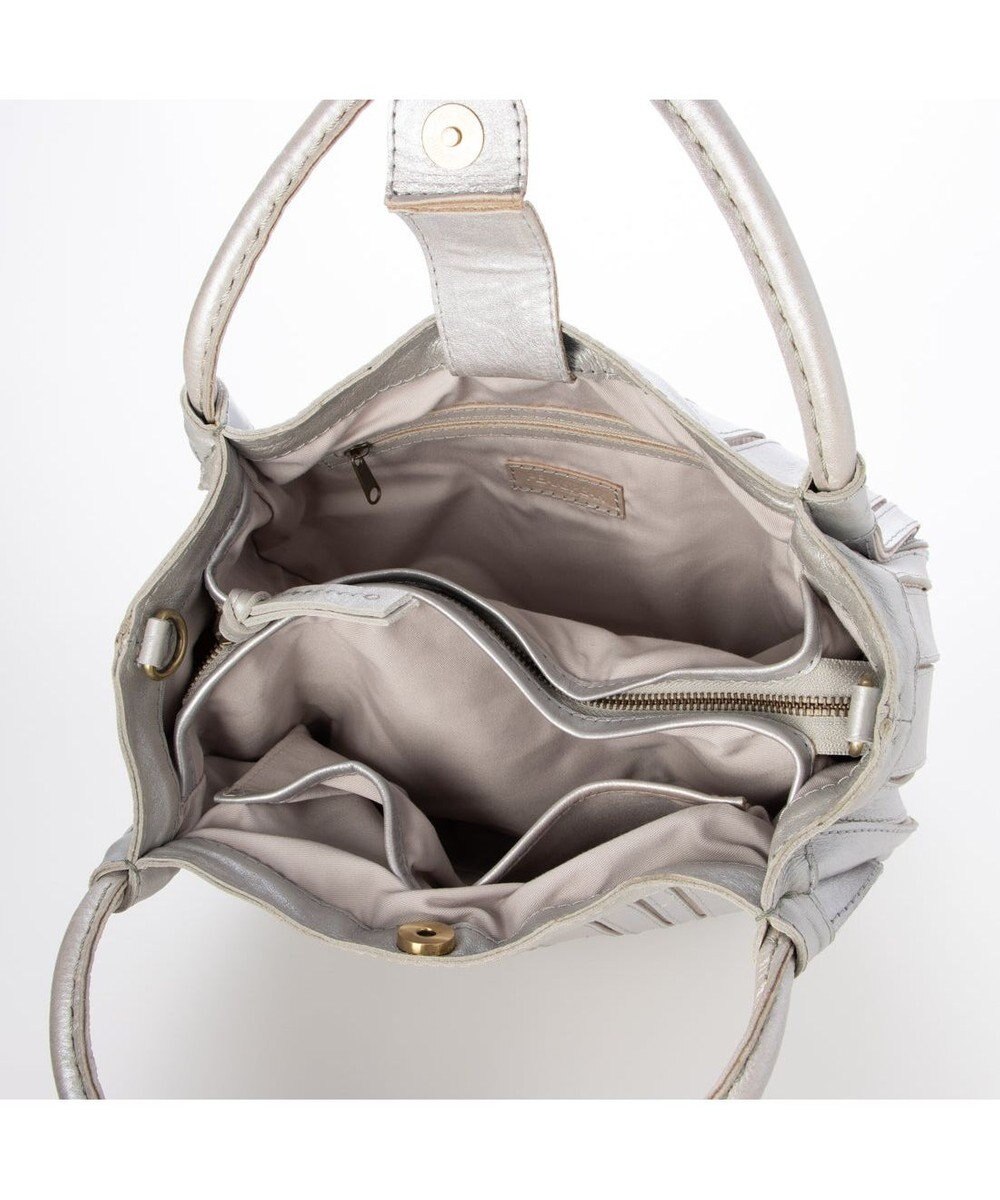 UNBILLION ピークスピーク PEAKS PEAK / ソフトレザーマルチストライプラウンド2wayバッグ 