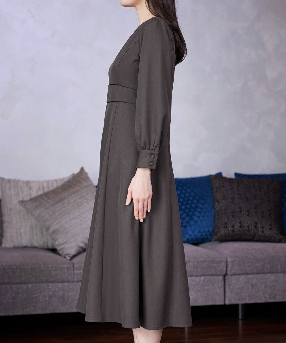 Tiaclasse L パイピングフレアワンピース 