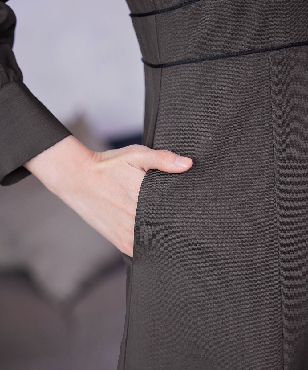 Tiaclasse L パイピングフレアワンピース 