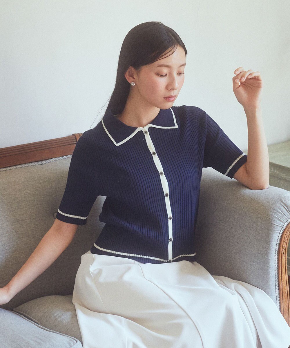 earth music&ecology 【予約】リブニットカーディガン 