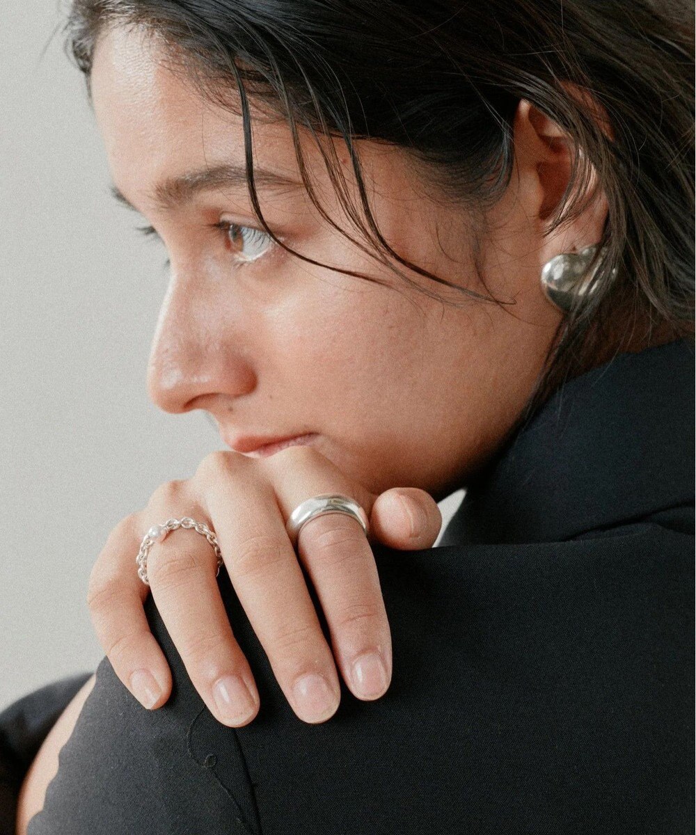 yoaa シルバー925 ピンクアコヤチェーンリング 