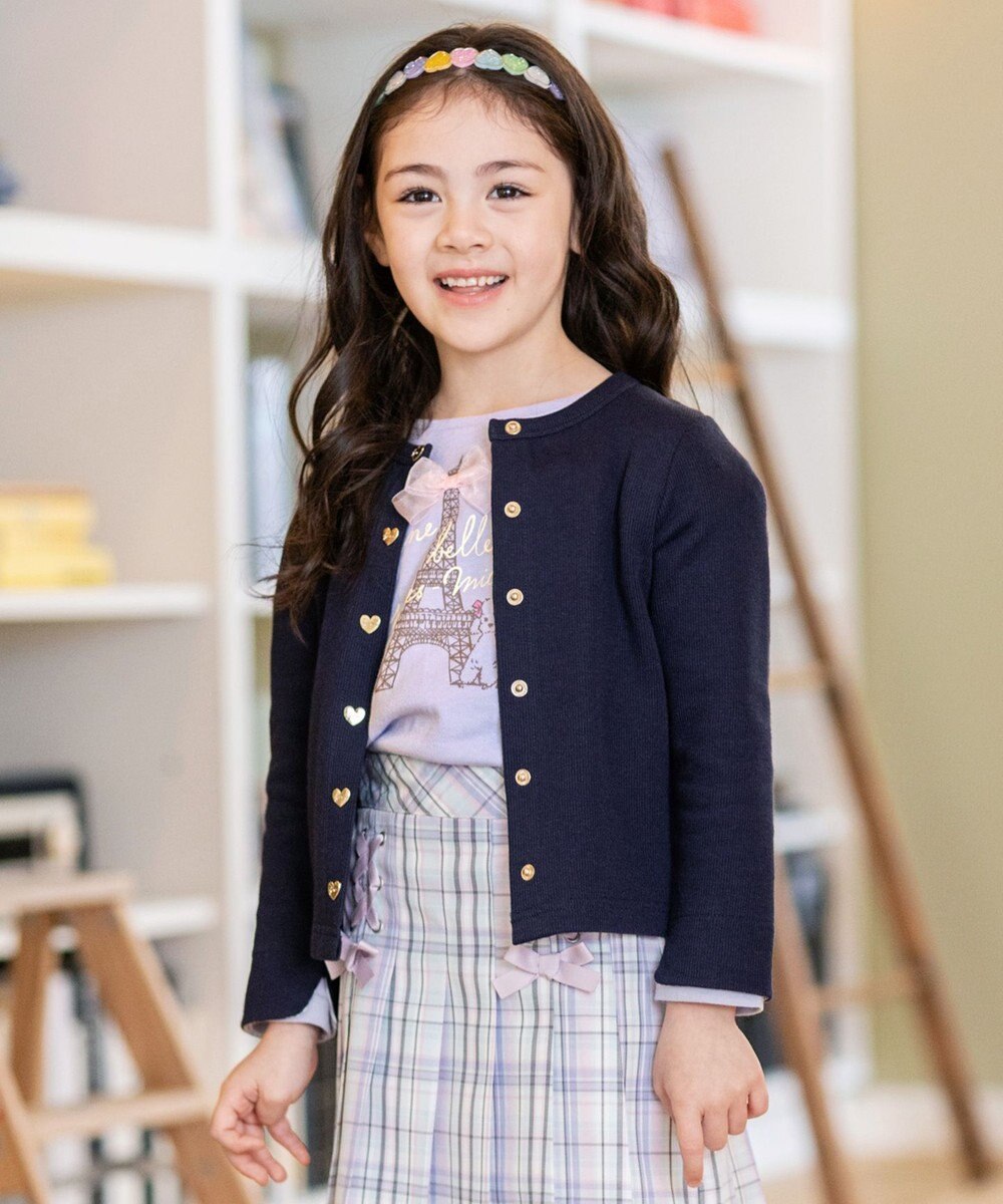 ANY KIDS スナップボタン フレンチ カーディガン 