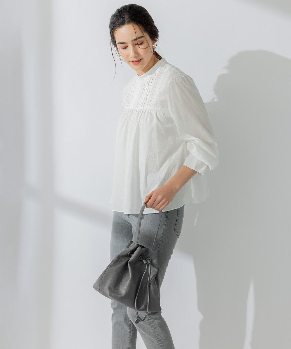 組曲 レースコンビタックディテール ブラウス 