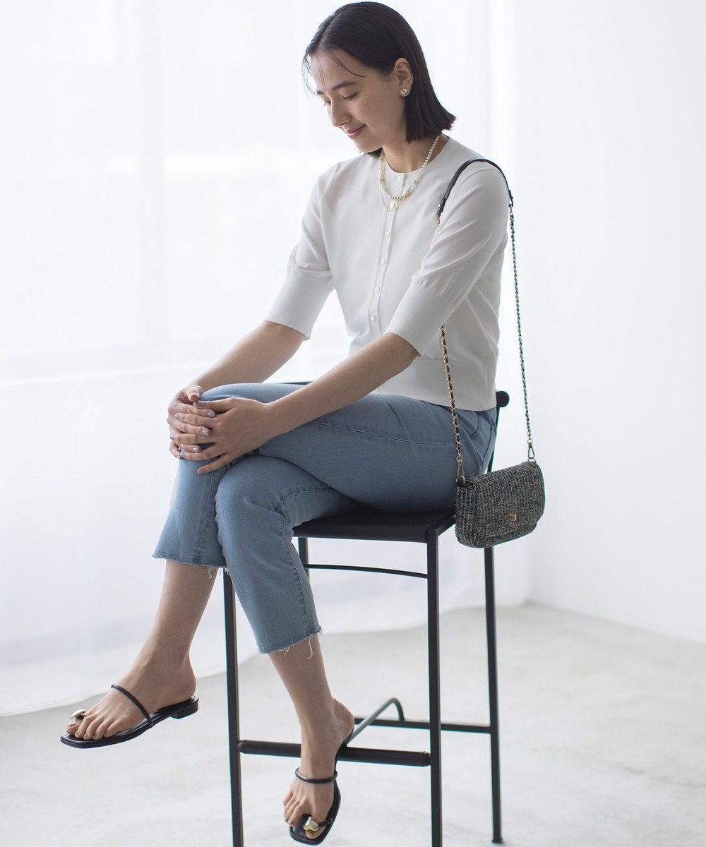 組曲 L ドライタッチ 5分袖カーディガン 