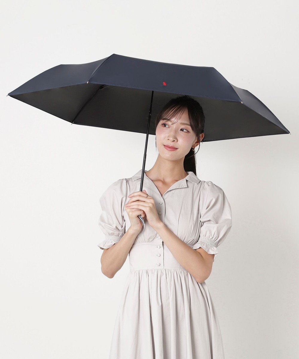 MOONBAT 【遮熱・遮光】POLO RALPH LAUREN(ポロ ラルフローレン)無地 PP刺繍 晴雨兼用 雨傘 折りたたみ傘 簡単開閉 
