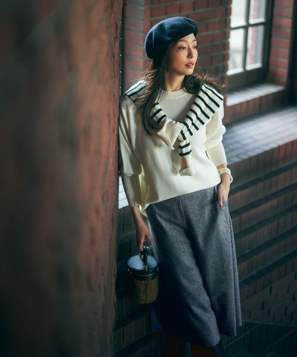 23区 S 【洗える】ピュアカシミヤ ボーダー ニット 