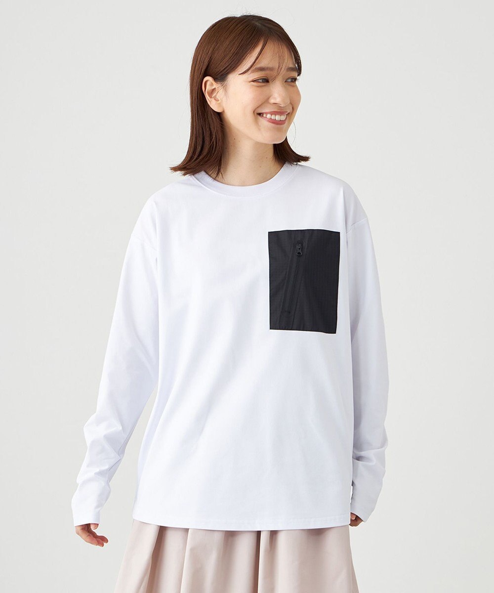 SHARE PARK LADIES 【UVカット・吸水速乾・ストレッチ・軽量 】ＺＩＰポケットＴシャツ（S・Mサイズ） 