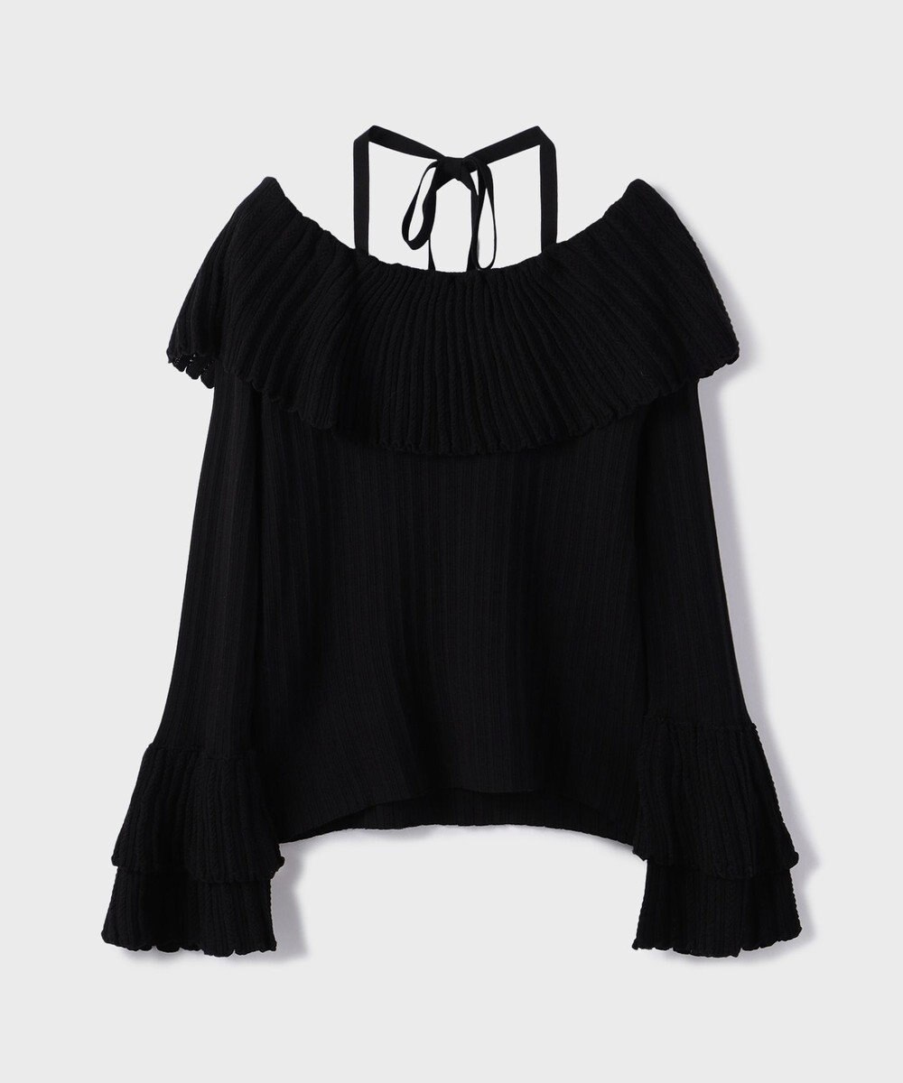 GRACE CONTINENTAL アイレットフレアニットトップ 