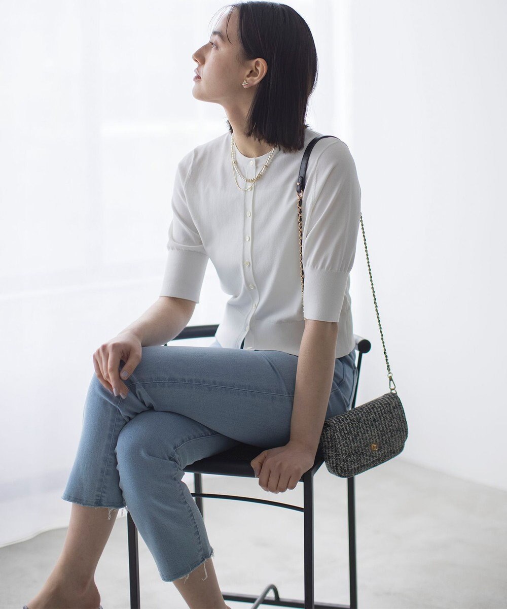 組曲 L ドライタッチ 5分袖カーディガン 