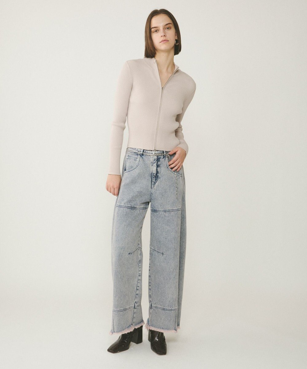 GRACE CONTINENTAL リブニットzipトップ 