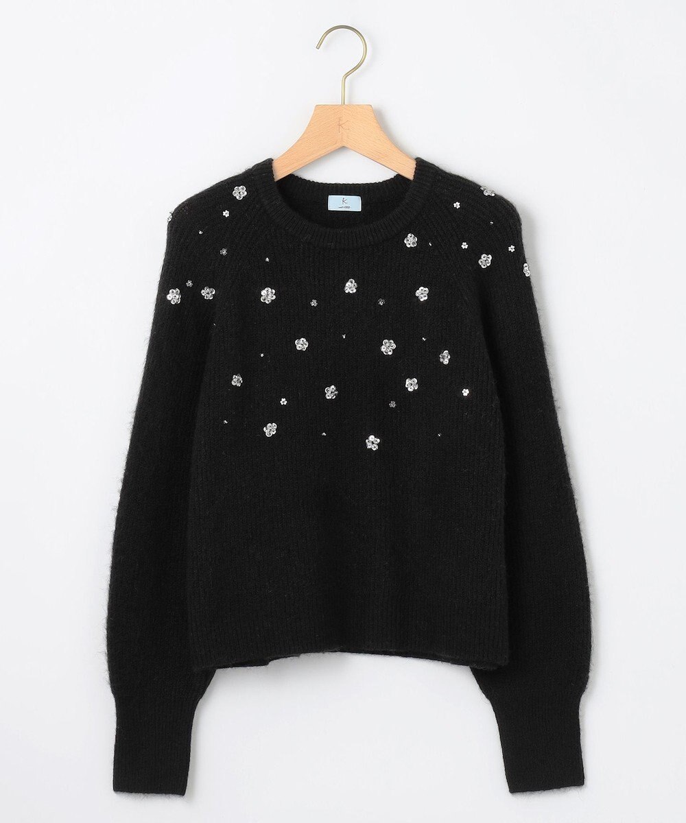 組曲 【WEB限定】モヘヤブレンド ビジューライク刺繍ニット 