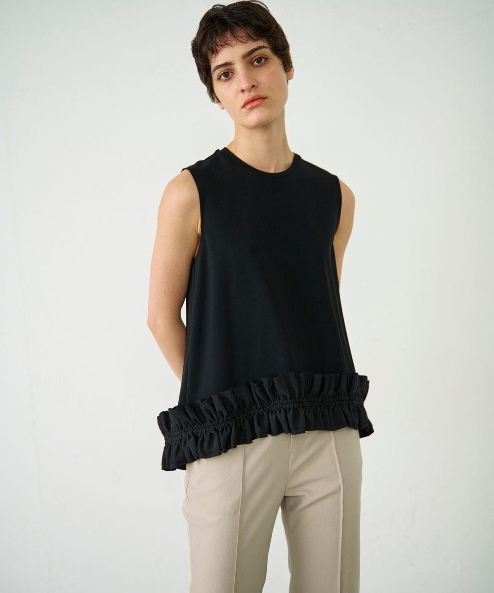 GRACE CONTINENTAL ヘムフリルカットトップ 