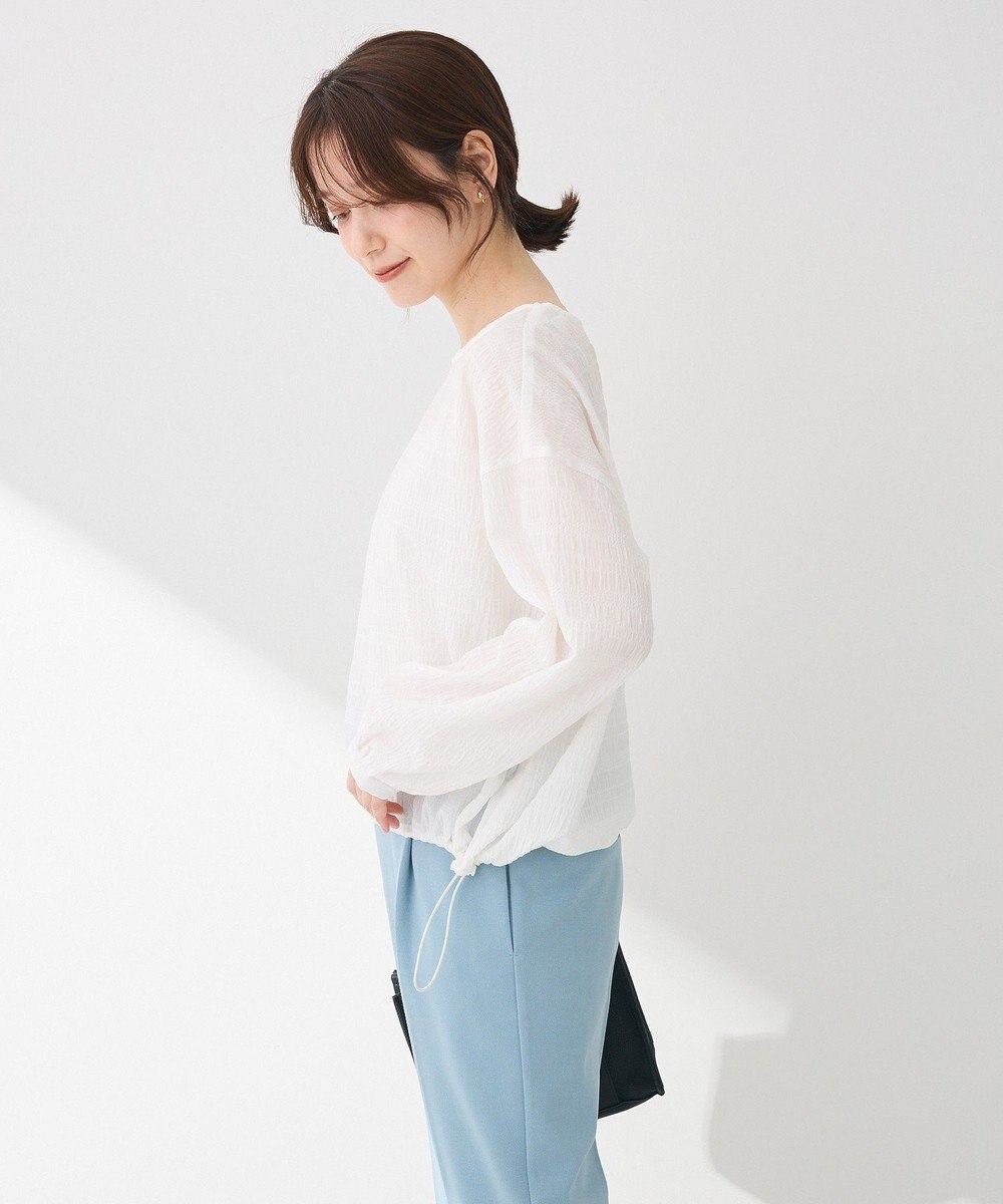 Green Parks 裾ドロスト表面長袖プルオーバー 