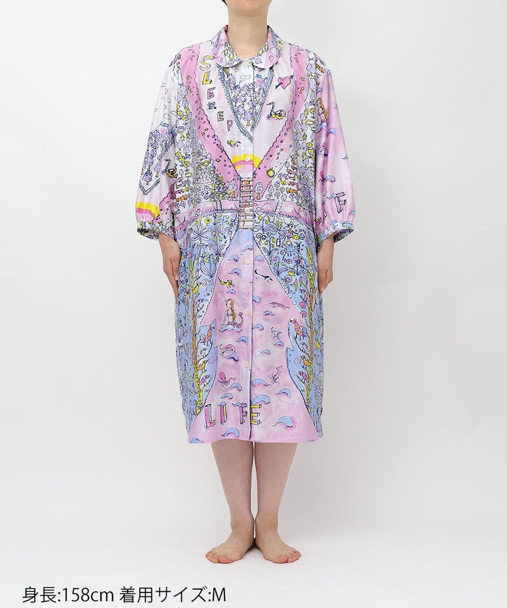 tsumori chisato SLEEP ツモリチサト ワンピース 綿100%(本体) サテン 8分袖 長袖 ロング丈 レディース UNX207/ワコール 