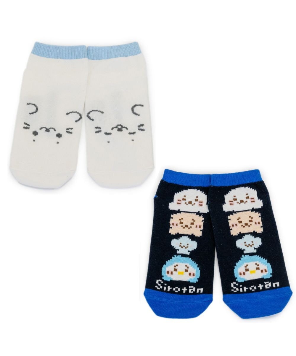 Mother garden しろたん スニーカー丈 靴下 2足セット 《手つなぎ・ビット柄 》 17～20cm 