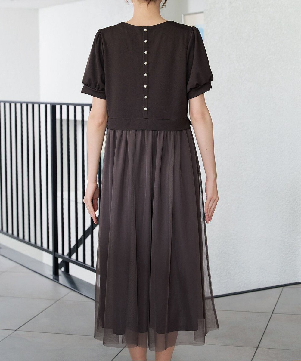 Tiaclasse L バックパールチュールワンピース 