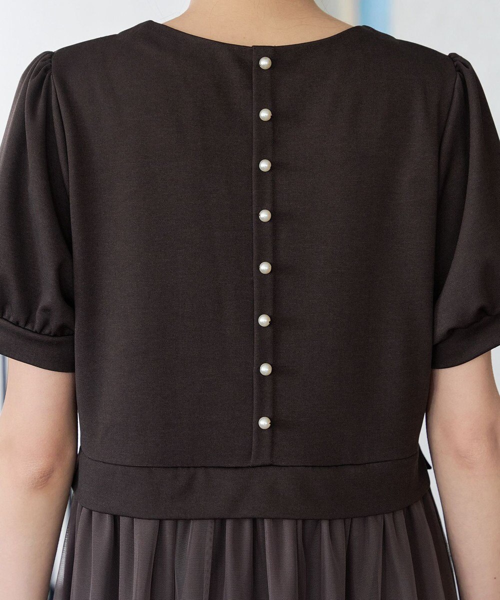 Tiaclasse L バックパールチュールワンピース 