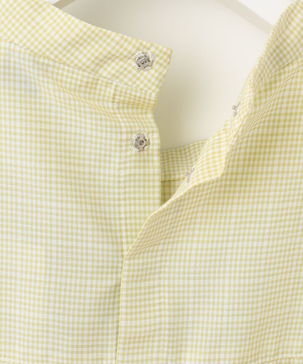 J.PRESS LADIES L 【洗える】セルロース チェック スタンドカラー ブラウス 