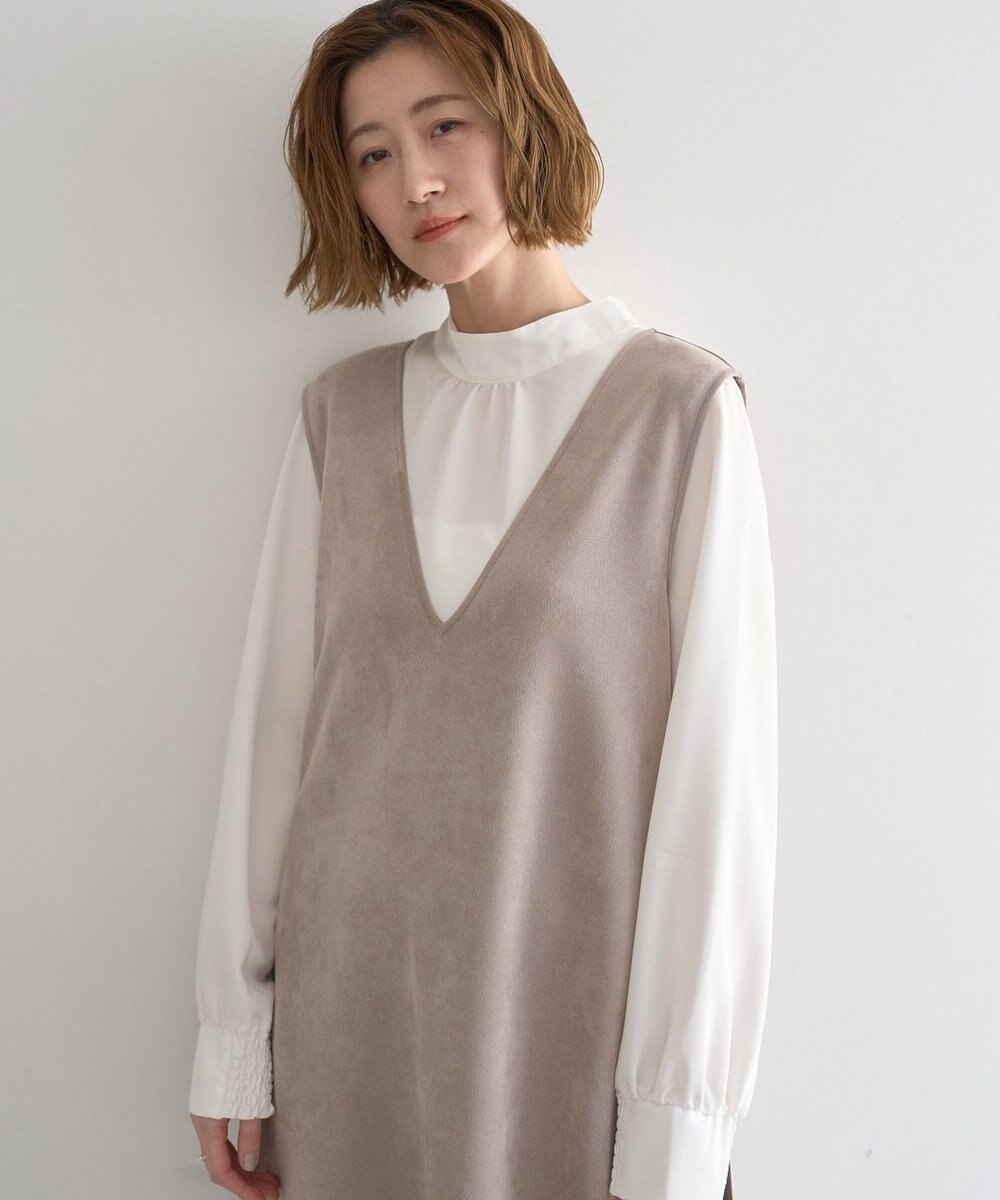 YECCA VECCA 【2点SET】ブラウスセットプリーツMIXジャンスカ 