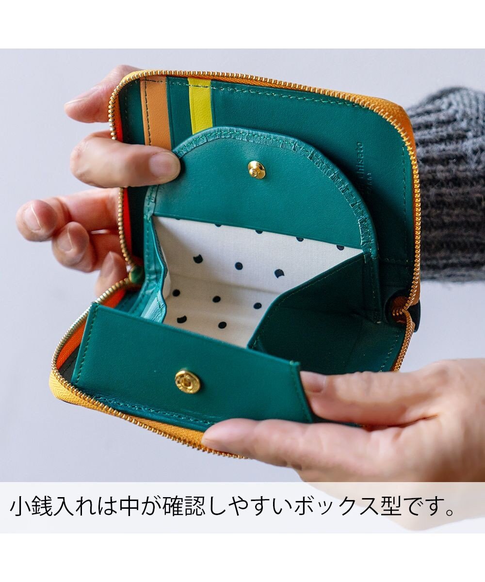 tsumori chisato CARRY スカラップコンビ ラウンドファスナー折り財布 2つ折り財布 