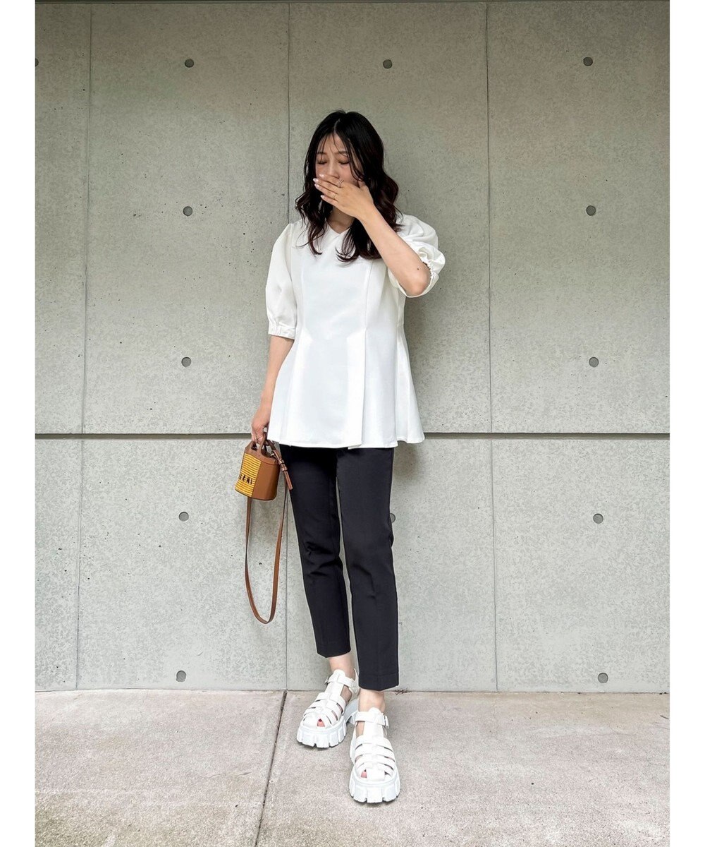 Green Parks AnriettMusee パフスリーブペプラムブラウス 