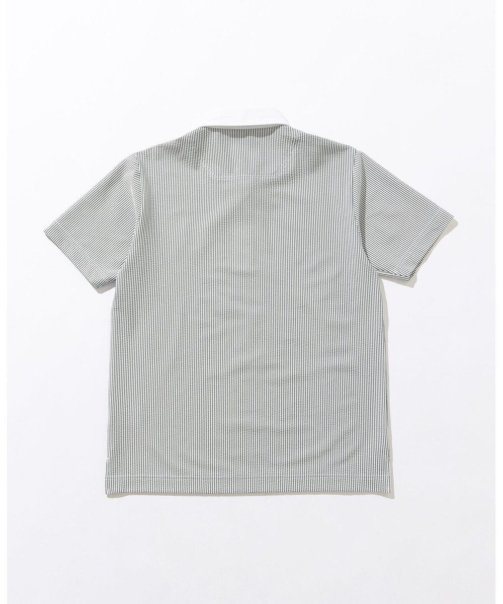 JOSEPH ABBOUD MOUNTAIN 【吸水速乾・釦ダウン・男女兼用】メッシュストライプサッカーポロシャツ 