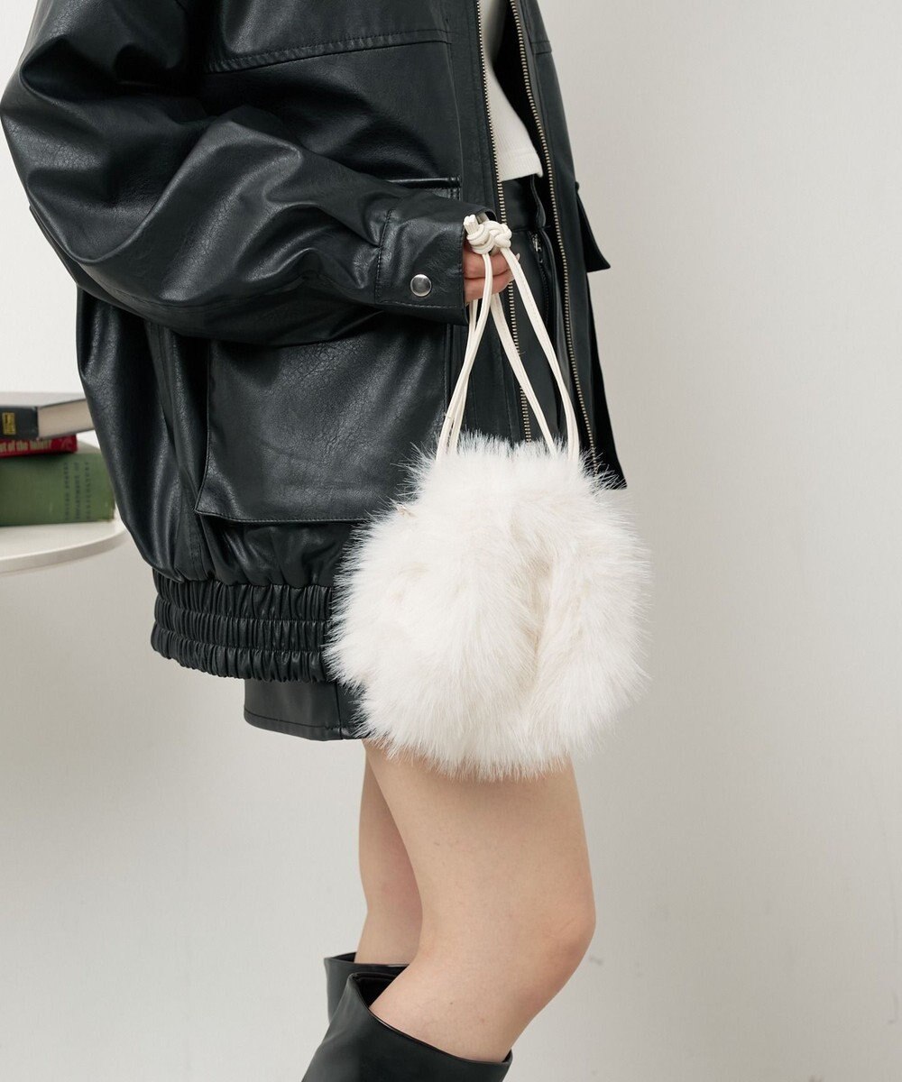 WEGO ファー巾着チェーンショルダー 