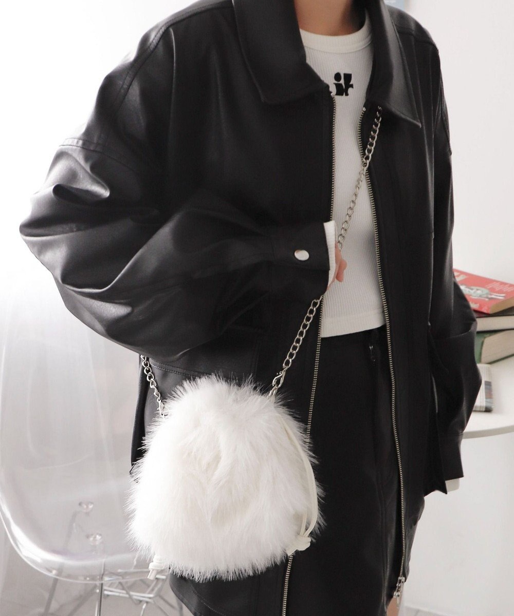 WEGO ファー巾着チェーンショルダー 