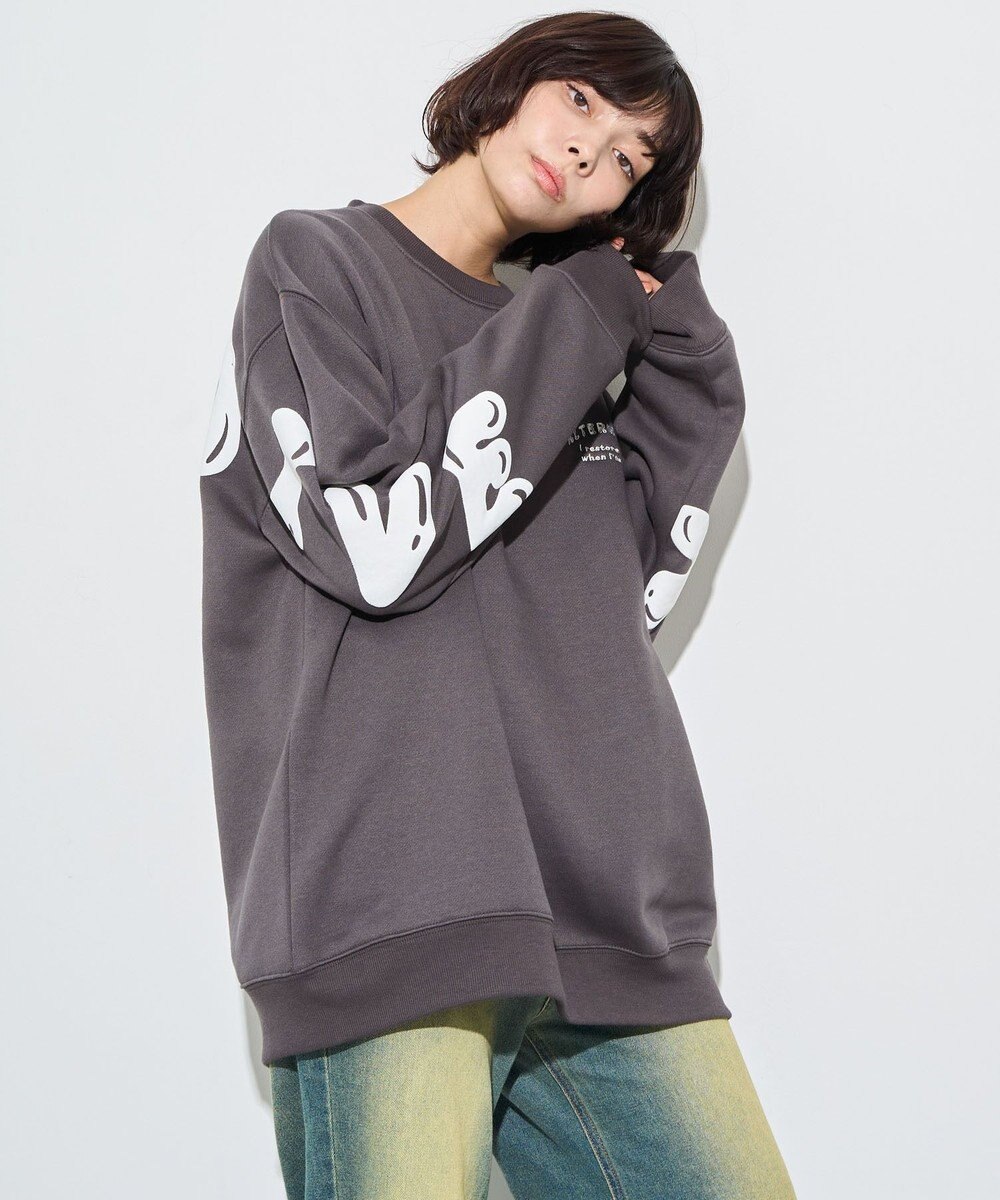 WEGO 【ユニセックス着用ITEM】ストレートラインロゴグラフィックプルオーバー 