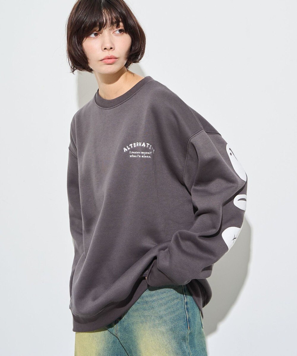 WEGO 【ユニセックス着用ITEM】ストレートラインロゴグラフィックプルオーバー 