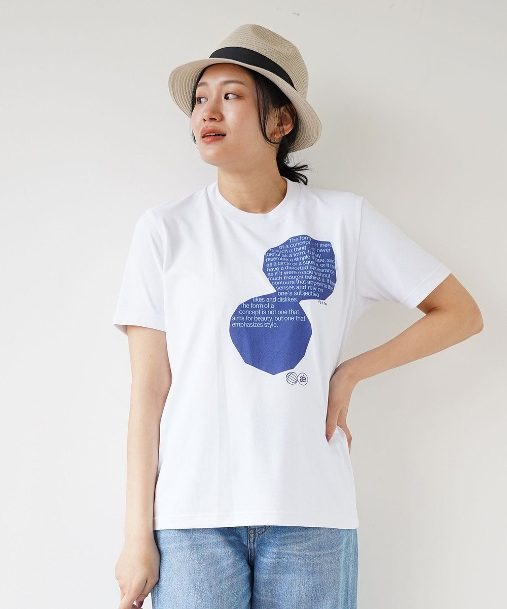 SITOM 【UVケア/吸水速乾/シワになりにくい//抗ピリング】グラフィック ブルー Tシャツ ホワイト